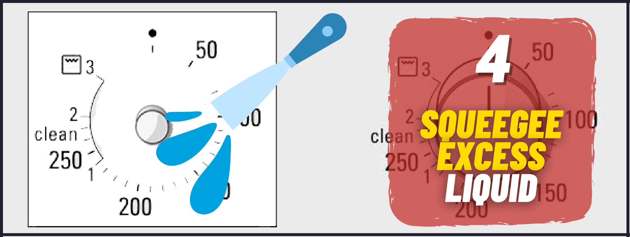 Using a squeegee to remove excess liquid for a flawless decal application