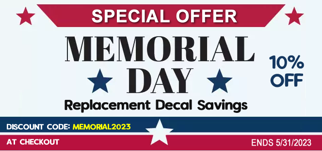 Memorial Day Sale on Replacement Decals for Ovens, Stoves & More